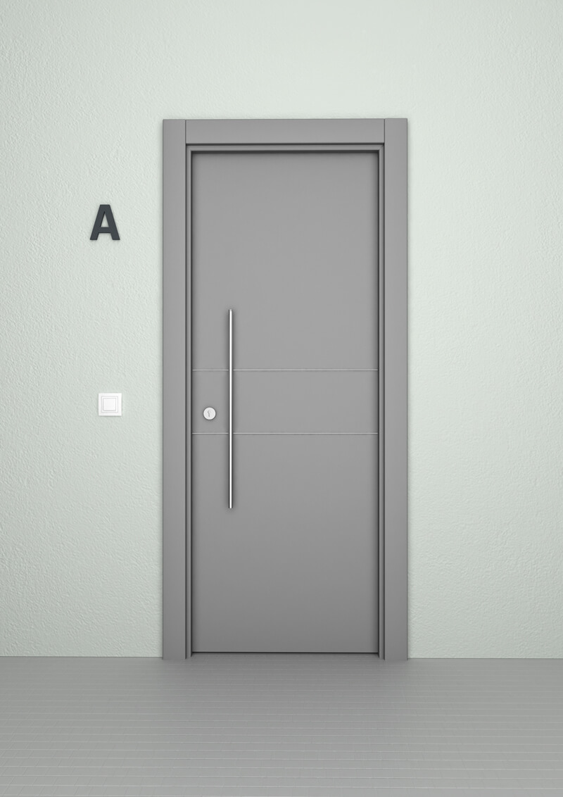 Porte extérieure avec moulures en aluminium STRUGAL 400 2H