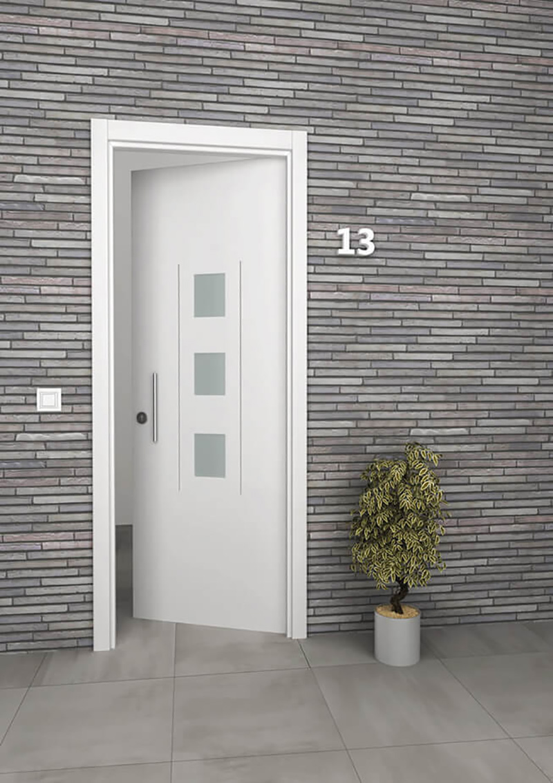 Porte d'entrée avec vitre en aluminium STRUGAL 600 3VE